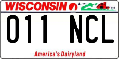 WI license plate 011NCL