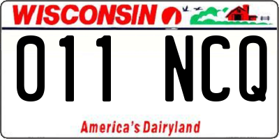 WI license plate 011NCQ