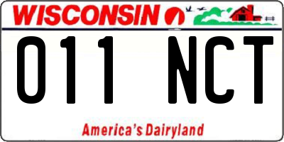 WI license plate 011NCT