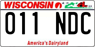 WI license plate 011NDC