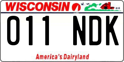 WI license plate 011NDK