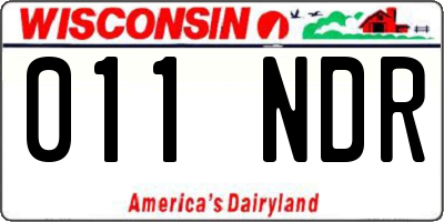 WI license plate 011NDR