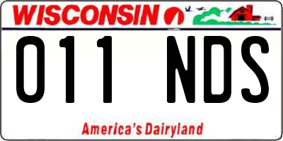 WI license plate 011NDS