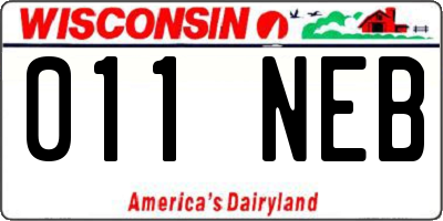 WI license plate 011NEB