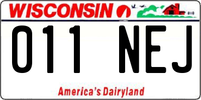 WI license plate 011NEJ