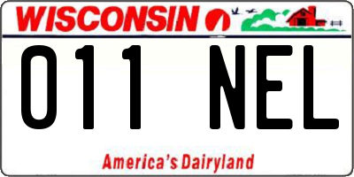 WI license plate 011NEL