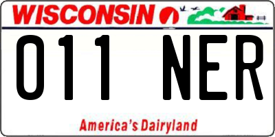 WI license plate 011NER