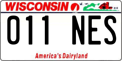 WI license plate 011NES