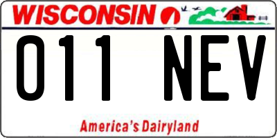 WI license plate 011NEV