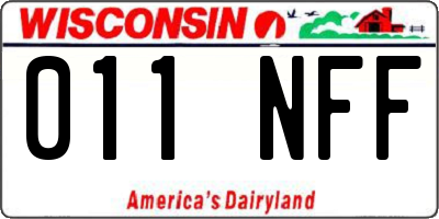 WI license plate 011NFF