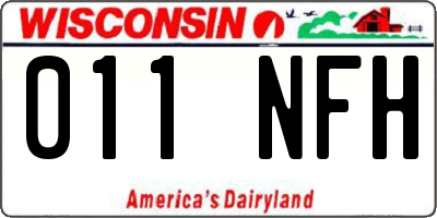 WI license plate 011NFH