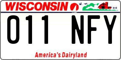 WI license plate 011NFY