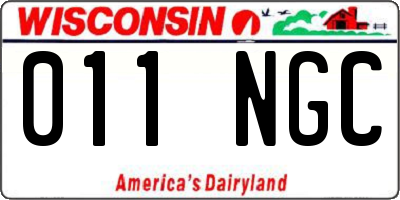 WI license plate 011NGC