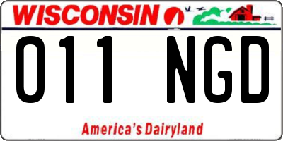 WI license plate 011NGD