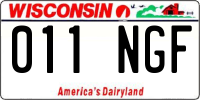 WI license plate 011NGF