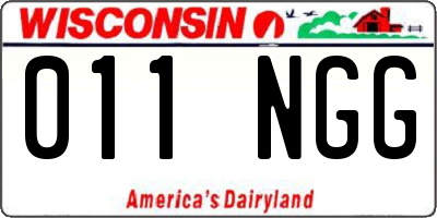 WI license plate 011NGG