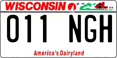 WI license plate 011NGH