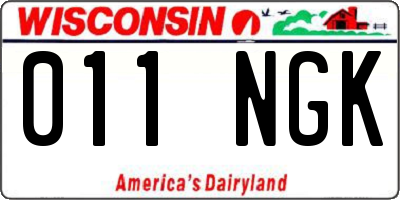 WI license plate 011NGK