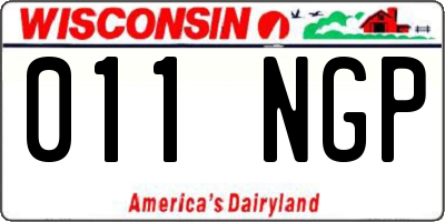 WI license plate 011NGP