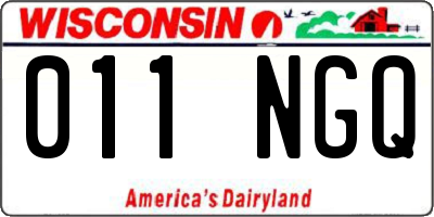 WI license plate 011NGQ