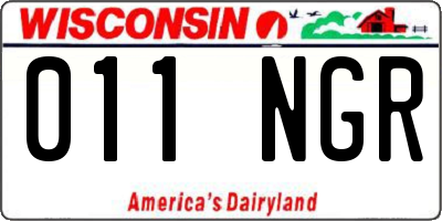 WI license plate 011NGR