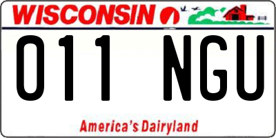 WI license plate 011NGU