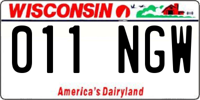 WI license plate 011NGW