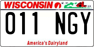 WI license plate 011NGY