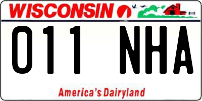 WI license plate 011NHA