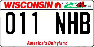 WI license plate 011NHB