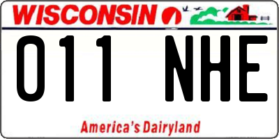 WI license plate 011NHE