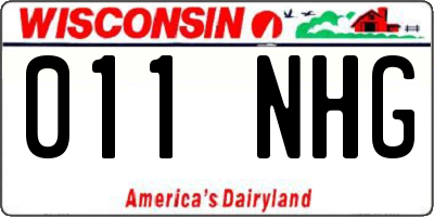 WI license plate 011NHG