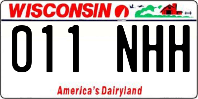 WI license plate 011NHH