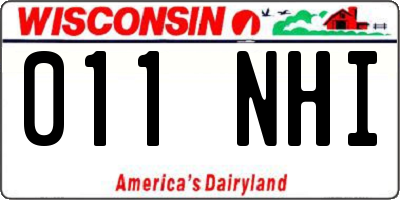 WI license plate 011NHI
