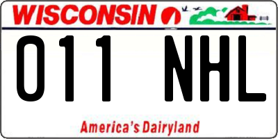 WI license plate 011NHL
