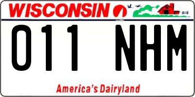 WI license plate 011NHM