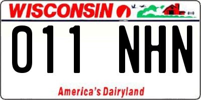 WI license plate 011NHN