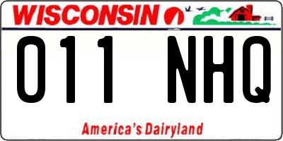 WI license plate 011NHQ