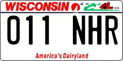WI license plate 011NHR
