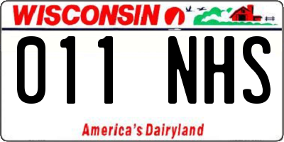 WI license plate 011NHS