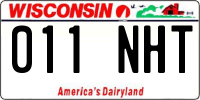 WI license plate 011NHT