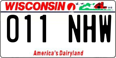 WI license plate 011NHW