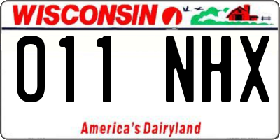 WI license plate 011NHX