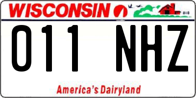 WI license plate 011NHZ
