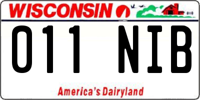 WI license plate 011NIB