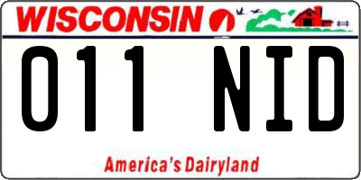 WI license plate 011NID