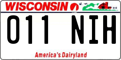 WI license plate 011NIH