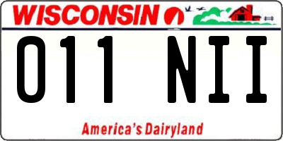 WI license plate 011NII