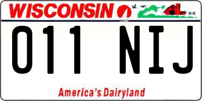 WI license plate 011NIJ