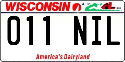 WI license plate 011NIL